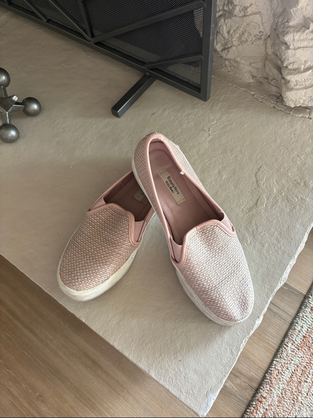 Simply Vera Vera Wang Peach Blush Slip-On Woven Mules